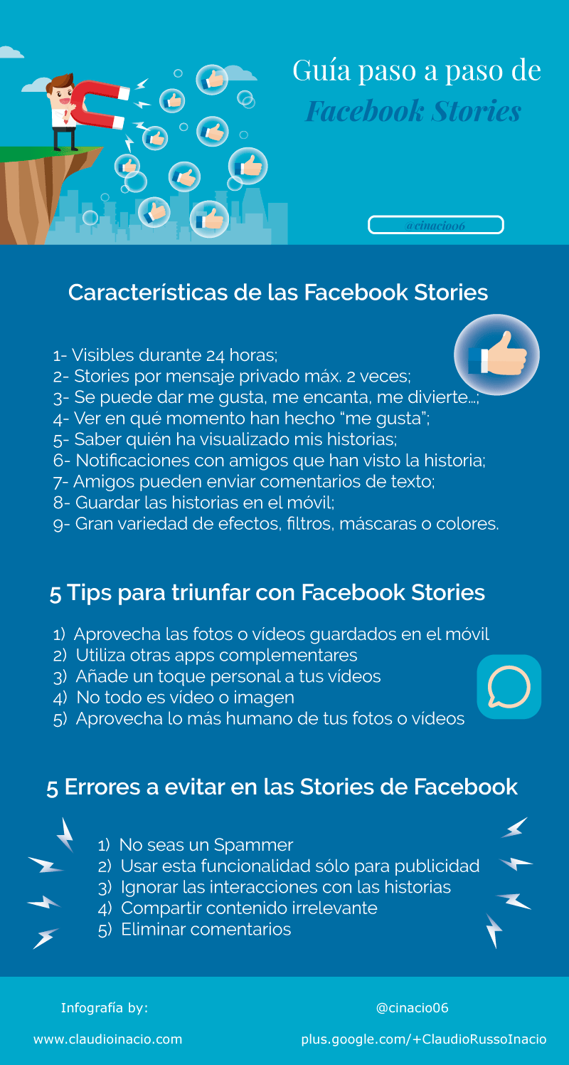 infografía guía de Facebook Stories