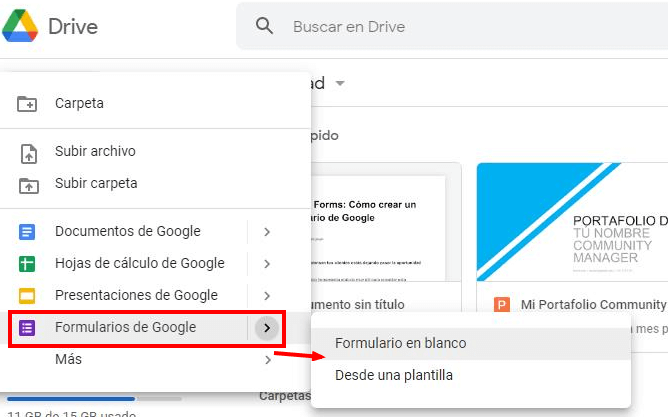 abrir google form en drive