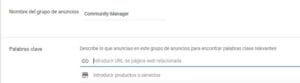 Configuración del Grupo de Anuncios