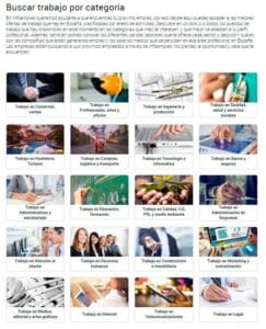 buscar trabajo por categorías