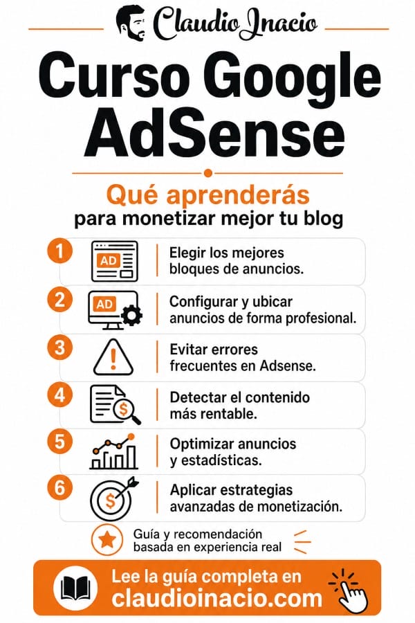 INFOGRAFIA sobre el curso de google adsense 2026