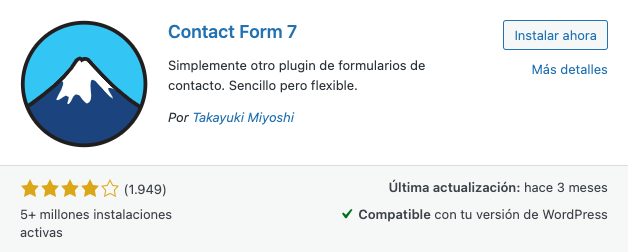 Plugin de formulario Contact Form 7