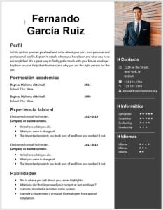 Plantilla de currículum creativo profesional