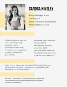 Plantilla de currículum PDF rellenable para estudiantes