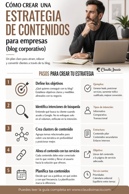 infografia para crear una estrategia de contenidos para blogs corporativos